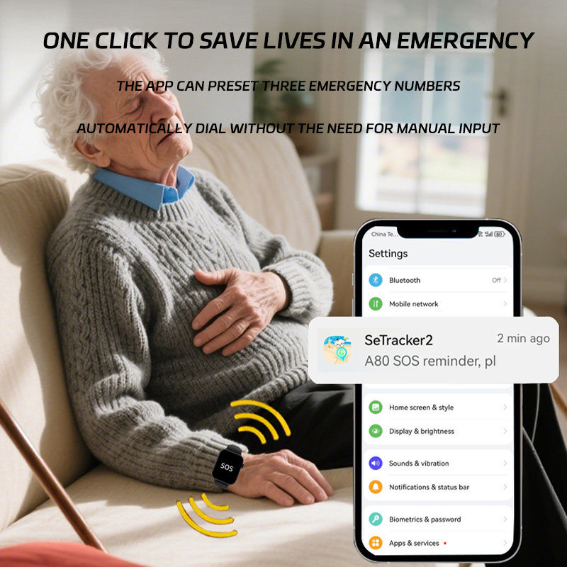 4G Elderly Emergency Smart Bracelet Autism Patients Alzheimer's Dementia Patients Fall Alarm GPS SOS Smart Watch Server Monitor